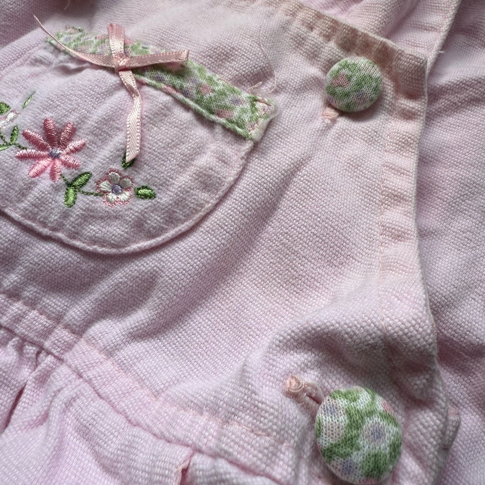 Pink Floral Kids Overalls